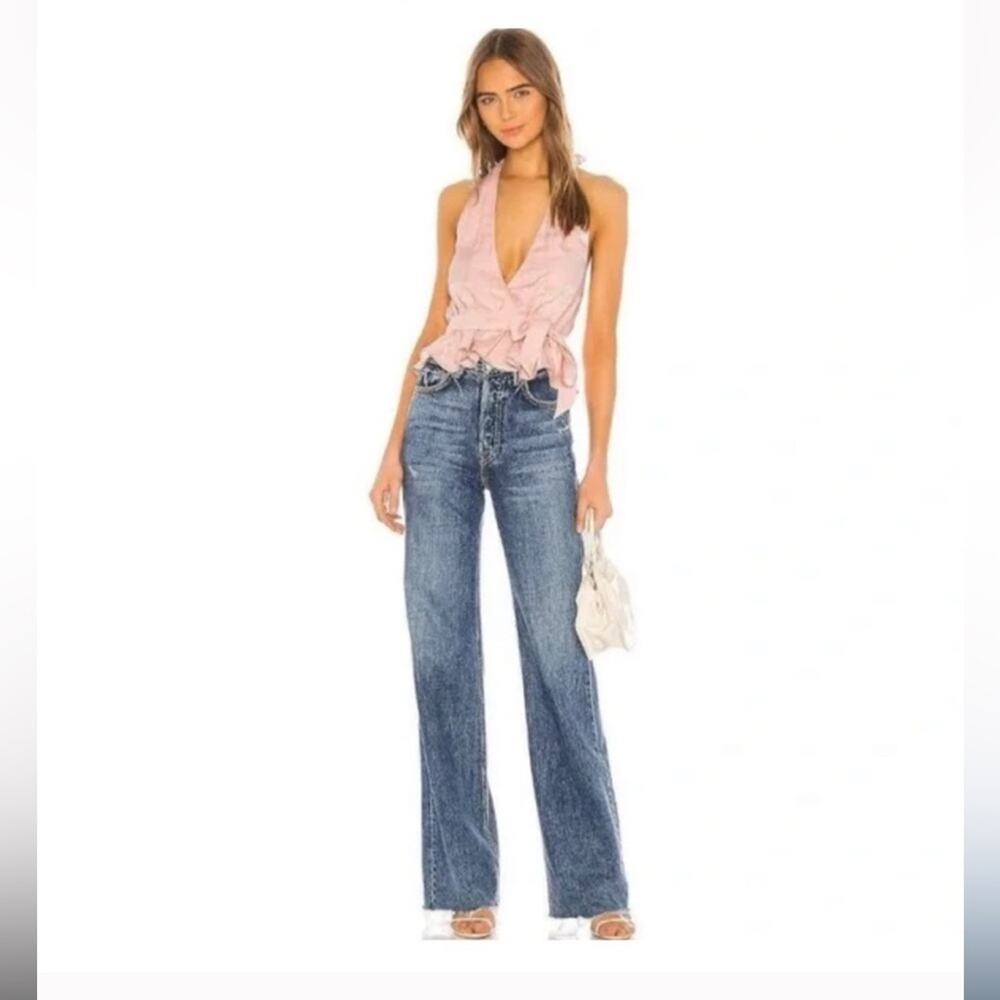 Majorelle Theodore Top Light Pink Halter Tank Top Ruffle Size Medium - Picture 3 of 8